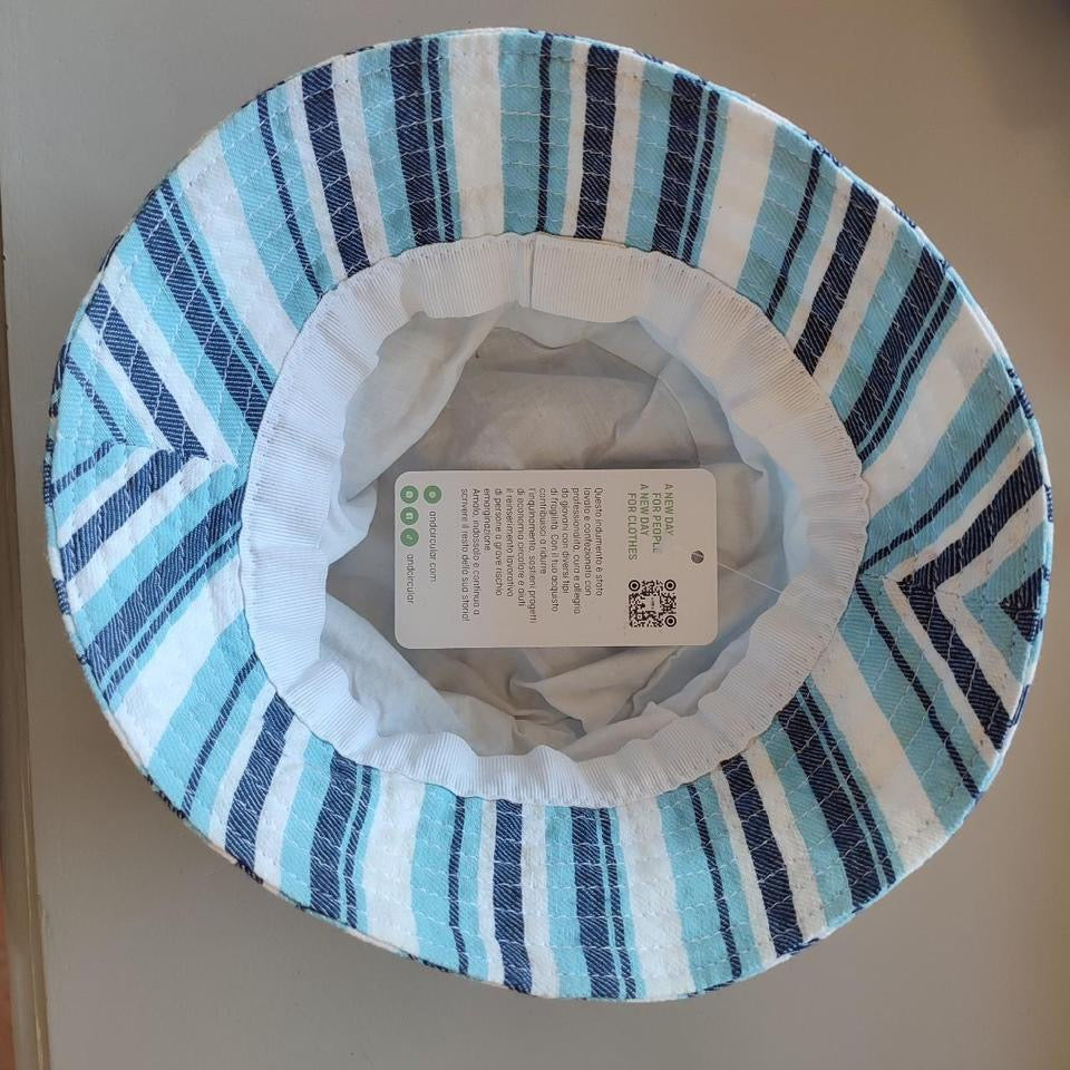 Cappello alla pescatora righe azzurre