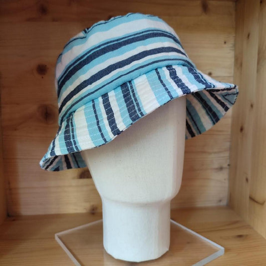 Cappello alla pescatora righe azzurre