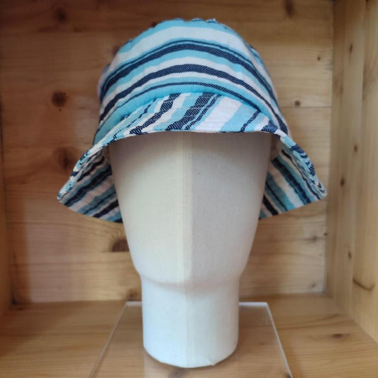 Cappello alla pescatora righe azzurre