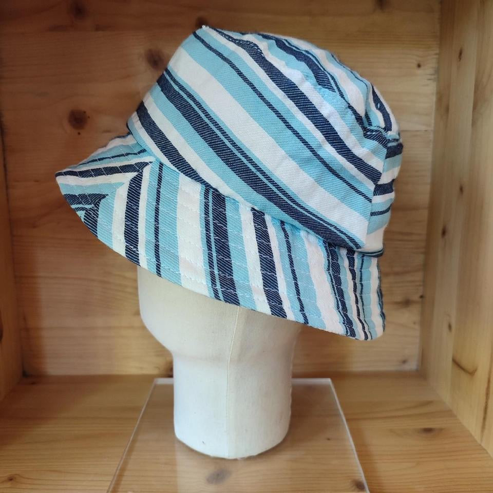 Cappello alla pescatora righe azzurre