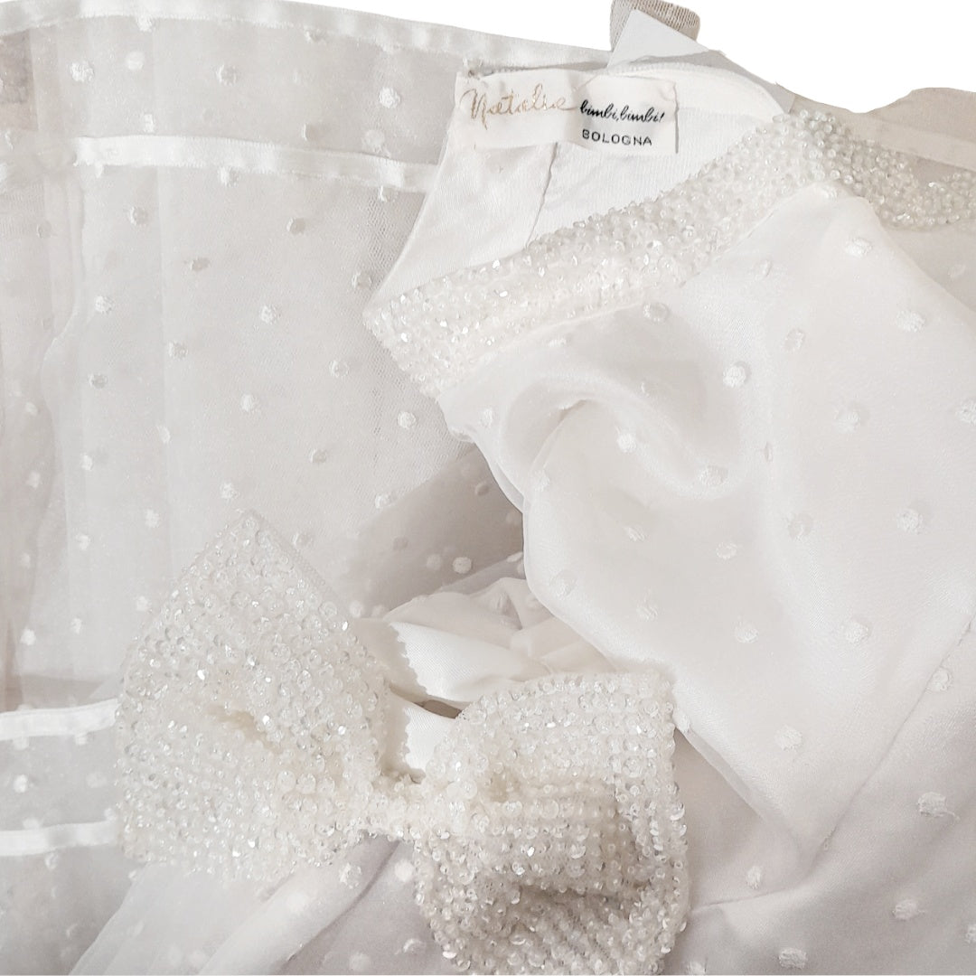 Sanetta Vestito Bimba In Cotone – Manica Corta, Chiusura Con Bottone, Lavabile In Macchina