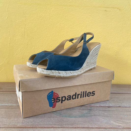 Sandalo scamosciato blu Espadrilles
